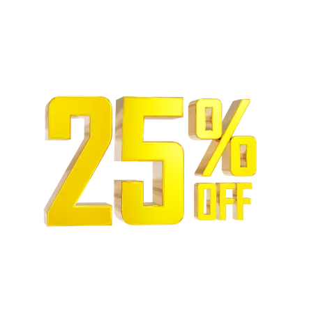 25 Percentage Discount  3D Icon