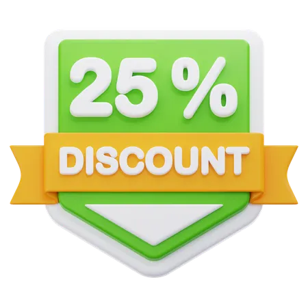 25 Percentage Discount  3D Icon