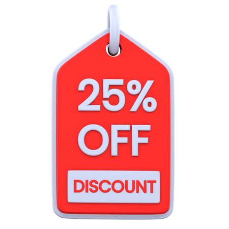 25 Percentage Discount  3D Icon