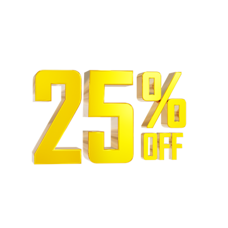 25 Percentage Discount  3D Icon