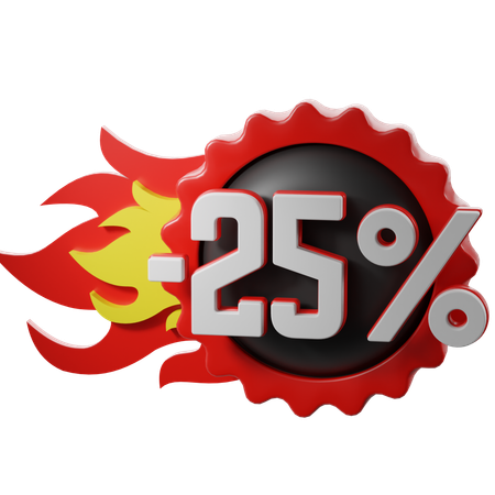25 Percentage Off  3D Icon
