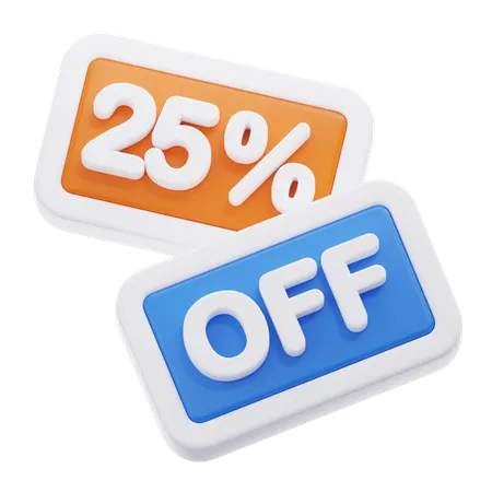 25 Percentage Off  3D Icon