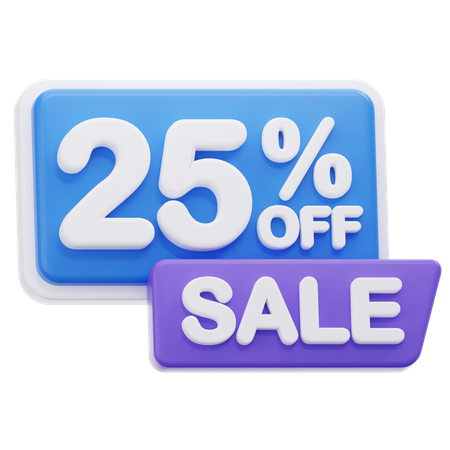 25 Percentage Sale  3D Icon