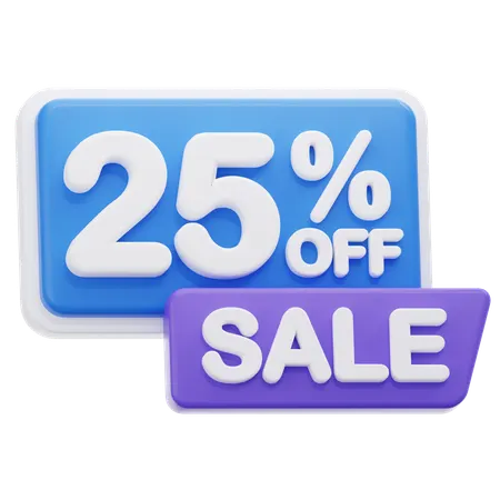 25 Percentage Sale  3D Icon