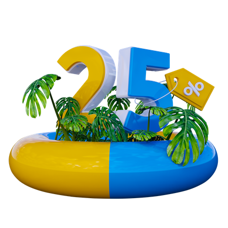 25 por ciento de descuento  3D Illustration