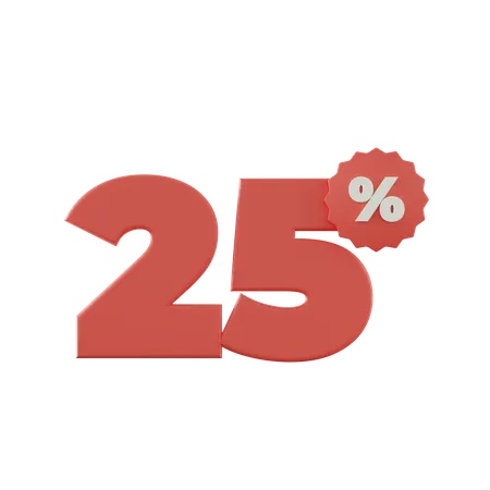 25 por ciento de descuento  3D Icon