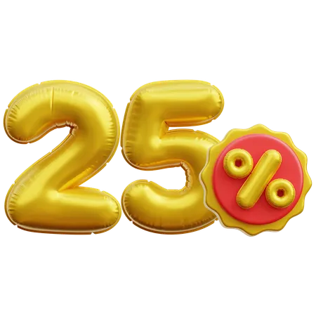 25 por cento  3D Icon