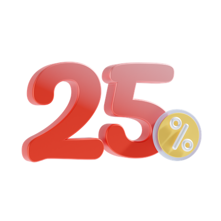 25 por cento  3D Icon