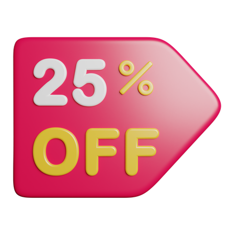 25 por cento de desconto  3D Icon