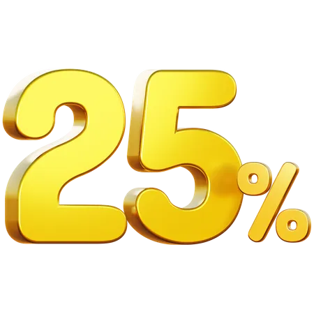 25 por cento de desconto  3D Icon