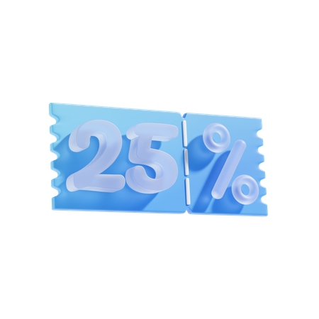 25 por ciento  3D Icon