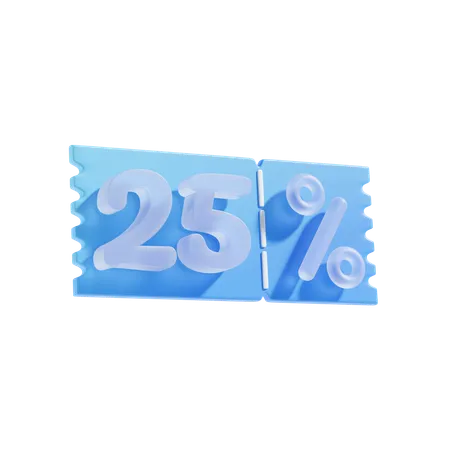 25 por ciento  3D Icon