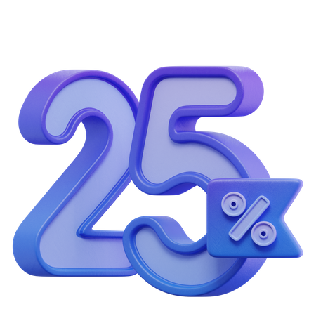 25 por ciento  3D Icon