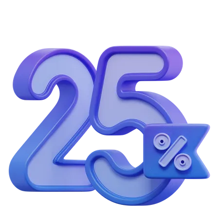 25 por ciento  3D Icon