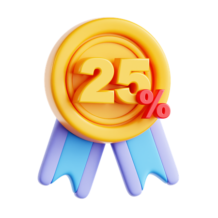 25 porcentaje  3D Icon