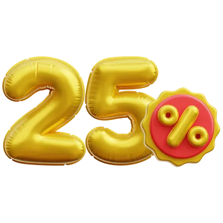 25 pour cent  3D Icon