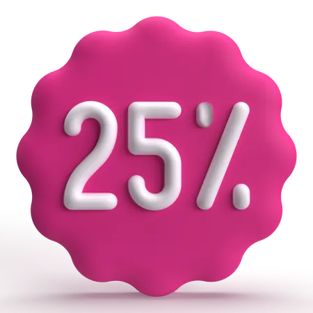 25 pour cent  3D Icon