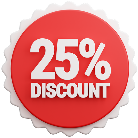 25 pour cent de réduction  3D Icon