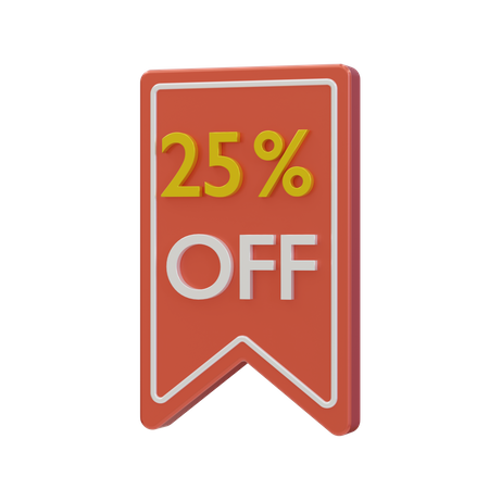 25 pour cent de réduction  3D Icon