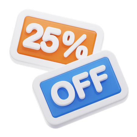 25 % de réduction  3D Icon