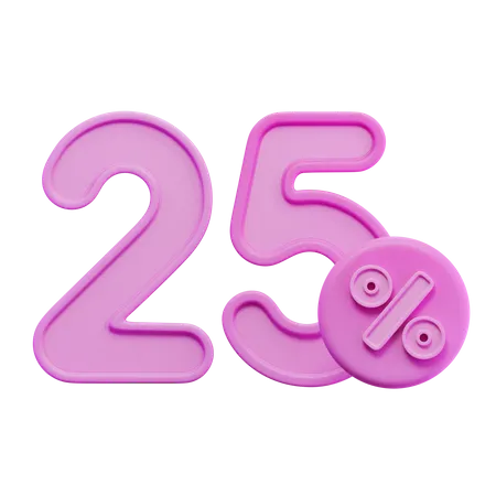 25 Prozent  3D Icon