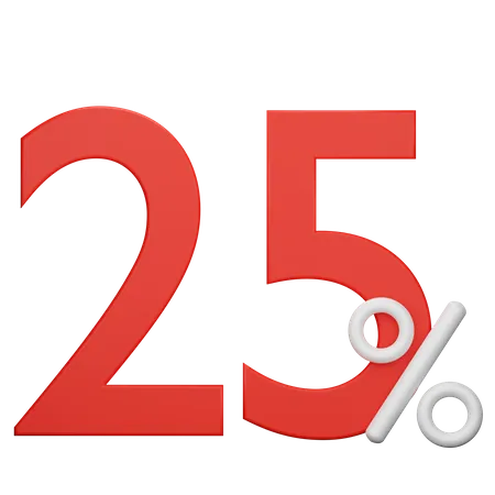 25 Prozent Rabatt-Tag  3D Icon