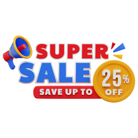 25 Prozent Super Sale  3D Sticker