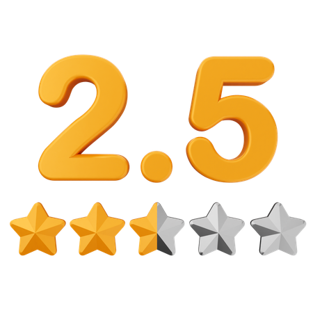 2.5 star rating riview  3D Icon