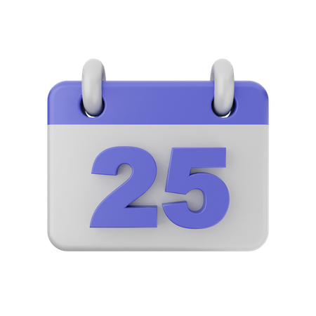 Kalender mit 25 Terminen  3D Icon