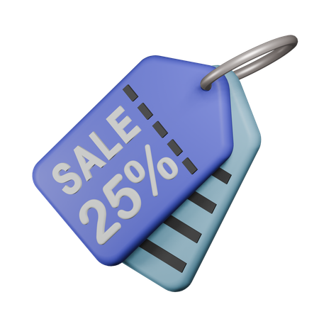 Étiquette de vente de 25 %  3D Icon