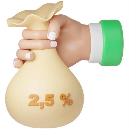 2,5 % Zakat  3D Icon