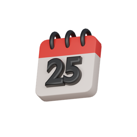 25, vigésimo quinto dia  3D Icon