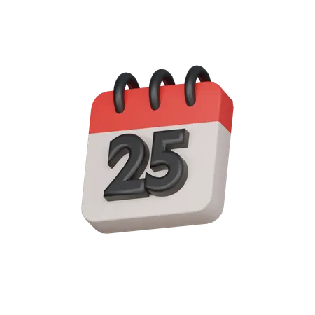 25, vigésimo quinto dia  3D Icon