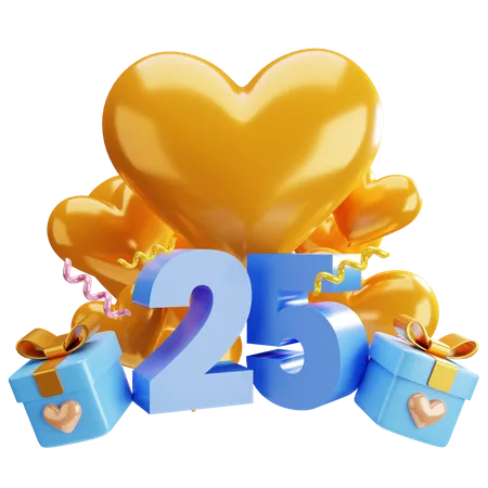 3 D Asset 25th Anniversary 3D Illustration