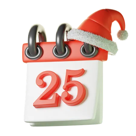 3 D Icon Christmas 25th Calendar 3D Icon
