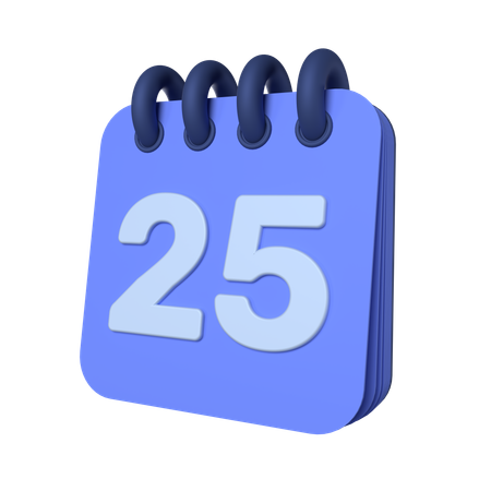 25th Calendar  3D Icon