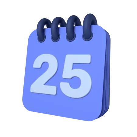25th Calendar  3D Icon