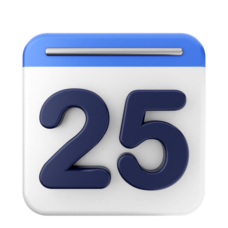 25th Calendar  3D Icon