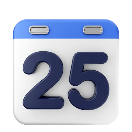 25th Calendar  3D Icon