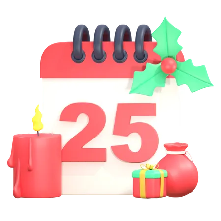 25th December  3D Icon