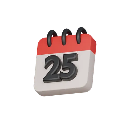 25th The Twenty Fifth Day 3 D Icon 3D Icon
