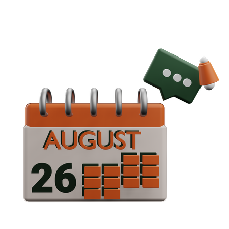 26 august  3D Icon