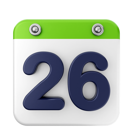 Calendario 26  3D Icon