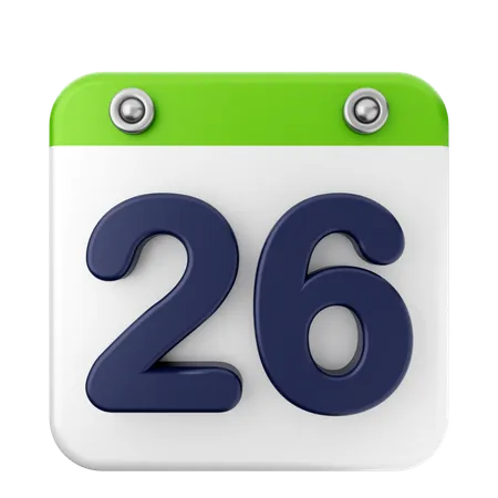 Calendario 26  3D Icon