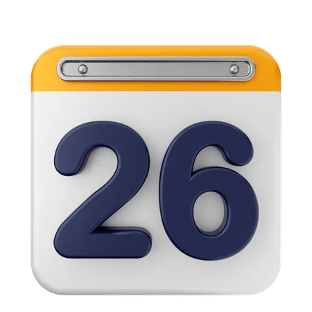 Calendario 26  3D Icon