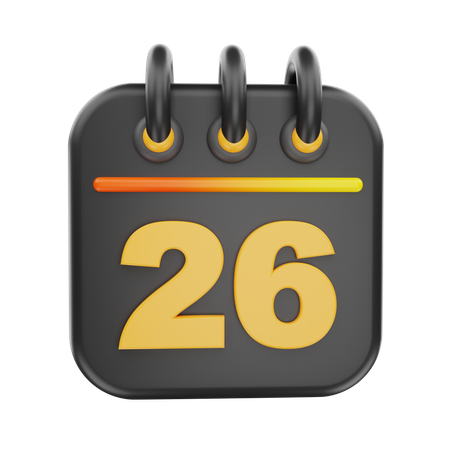 26 Date  3D Icon