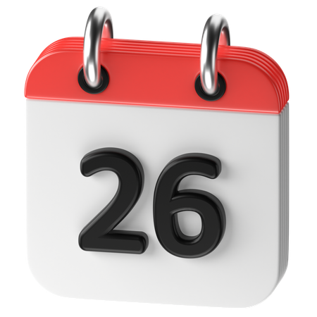 26 Date  3D Icon