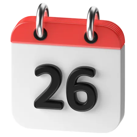 26 Date  3D Icon