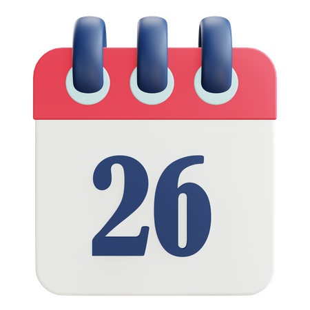 26 Date  3D Icon