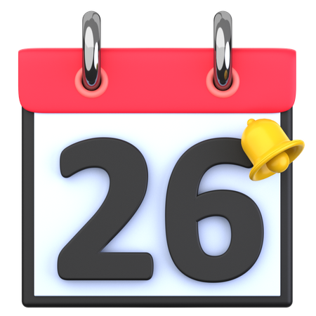 26 Date  3D Icon